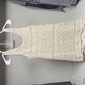 Pink Republic Crochet Sheer Sweater Tank w separate Camisole